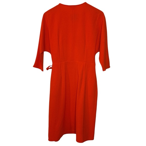 NWT - TOPSHOP Dress Batwing Hot Red Wrap Midi Casual Wear To Work Dress Sz US 6 - Picture 5 of 5